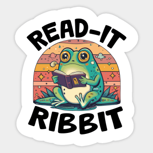 Read It Ribbit - For Frog Book Reading Lovers Sticker